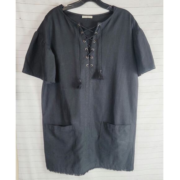 Ulla Johnson Marcelle Linen Blend Dress in Jet, sz 4 - Picture 3 of 16